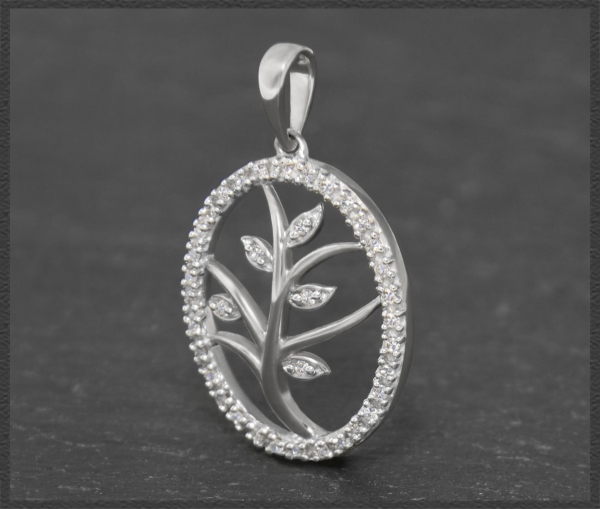 Anhänger 10K Gold Lebensbaum, 0,20ct Diamanten
