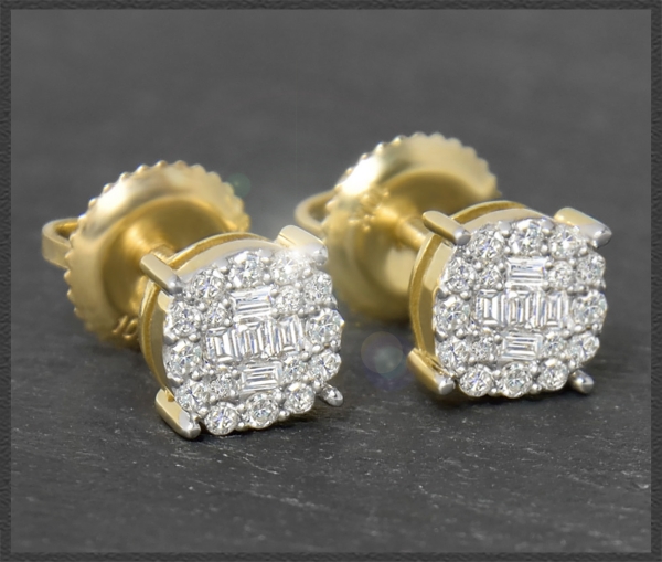 Preview: Ohrstecker mit 0,45ct Diamanten 10K Gold