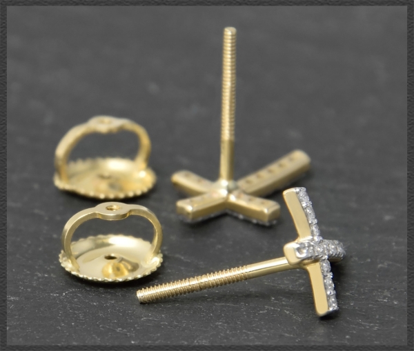 Diamant Kreuz Ohrstecker 0,25ct; River & Si