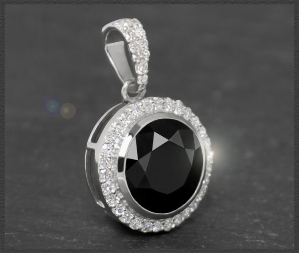 Gold Anhänger mit 3,15ct Diamant & Onyx