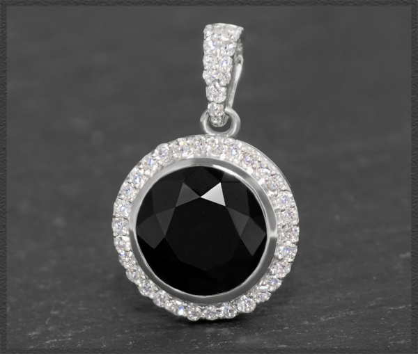 Gold Anhänger mit 3,15ct Diamant & Onyx