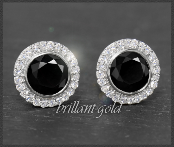 Ohrstecker mit 2,45ct Diamant & Onyx, 10K