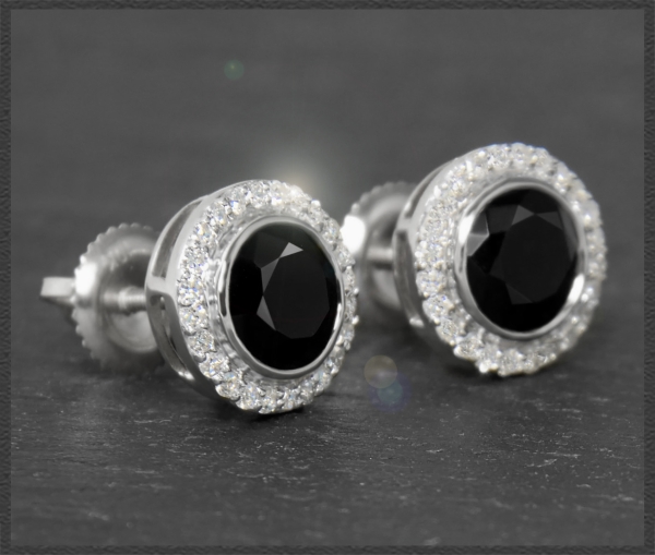 Ohrstecker mit 2,45ct Diamant & Onyx, 10K
