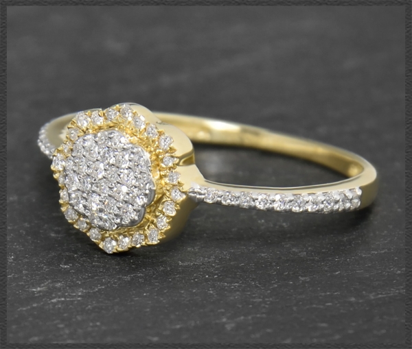 Cocktailring mit 0,38ct Diamanten, 10 Karat Gold