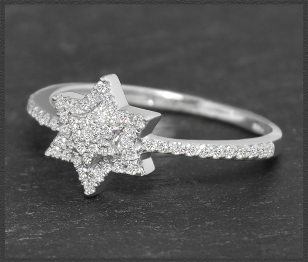 Ring mit 0,40ct Diamanten, Stern Damenring 10K Gold
