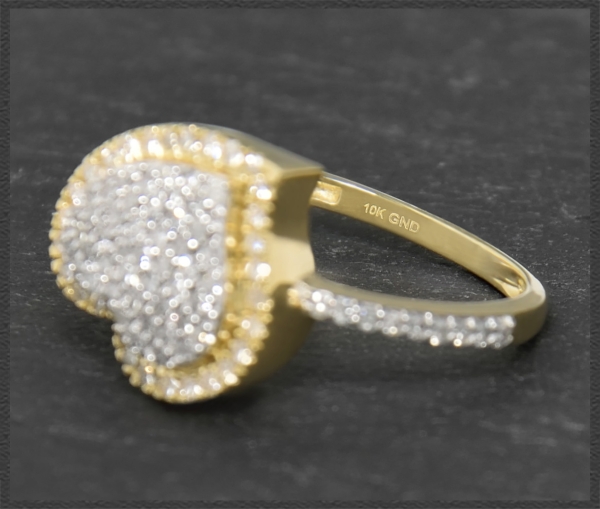 Herz Gold Ring mit 0,48ct Diamanten, 10 Karat