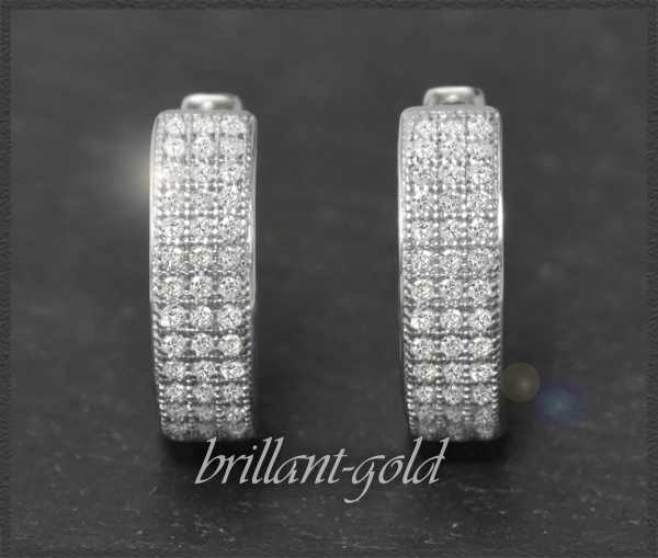 Diamant Ohringe 0,45ct, 10K Gold Creolen