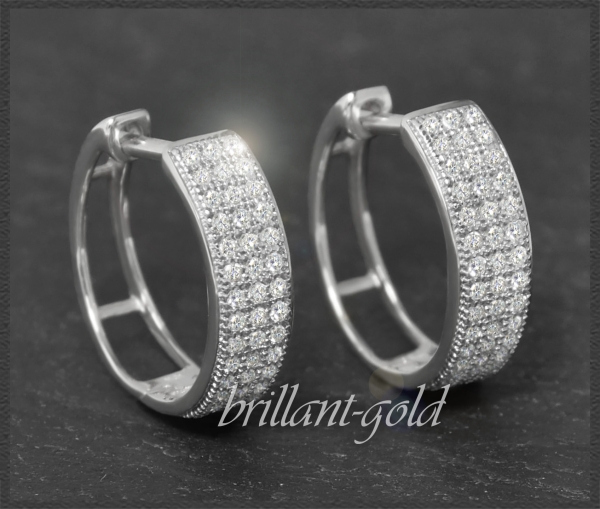 Diamant Ohringe 0,45ct, 10K Gold Creolen