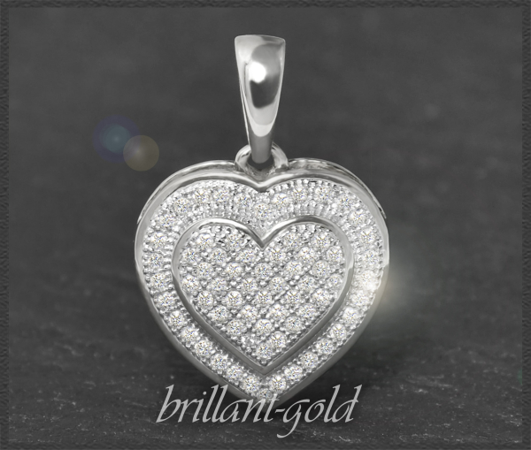 Anhänger 0,45ct Diamant Herz, 10K Gold