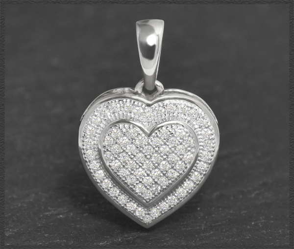 Anhänger 0,45ct Diamant Herz, 10K Gold
