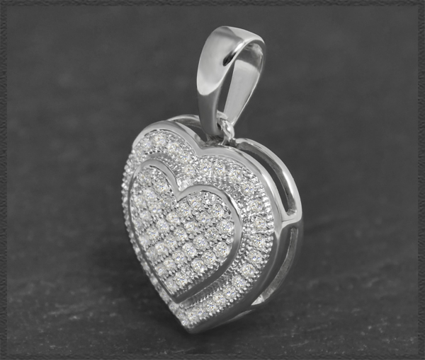 Anhänger 0,45ct Diamant Herz, 10K Gold