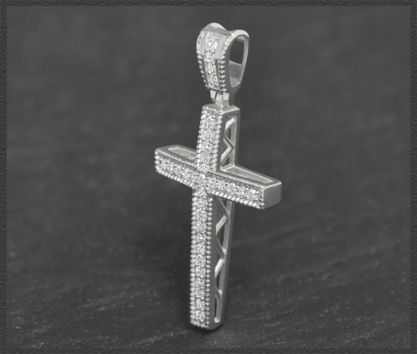 Kreuz Anhänger 0,23ct Diamanten, 10K Gold