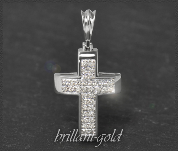Kreuz Anhänger 0,25ct Diamanten, 10 Karat Gold