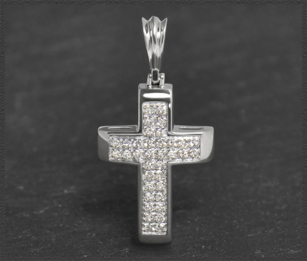 Kreuz Anhänger 0,25ct Diamanten, 10 Karat Gold