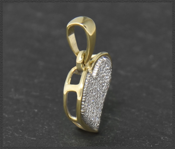 Diamant Anhänger Herz mit 0,25ct, 10K Gold