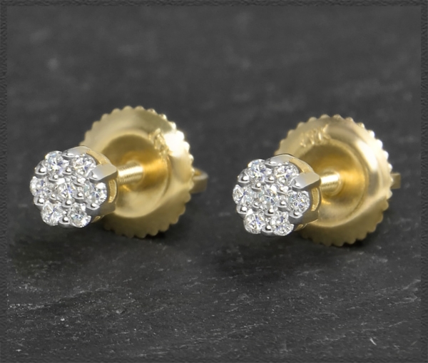 Brillant Ohrstecker mit 0,15ct, 585 Gold