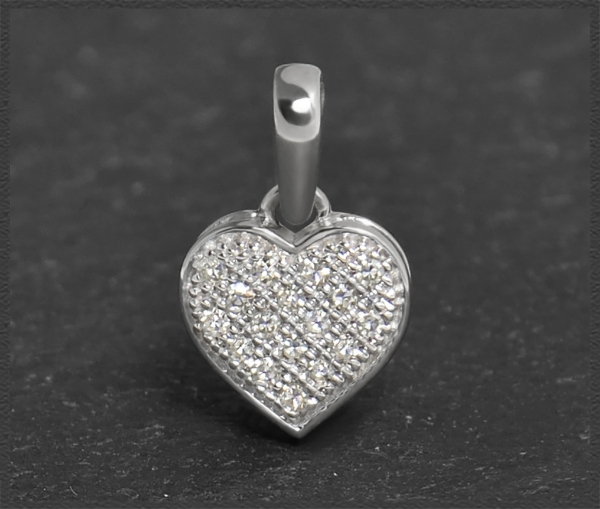 Herz Anhänger mit 0,10ct Diamanten, 10K Gold