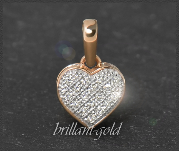 Herz Anhänger mit 0,10ct Diamanten, 10K Gold