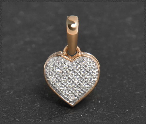 Herz Anhänger mit 0,10ct Diamanten, 10K Gold