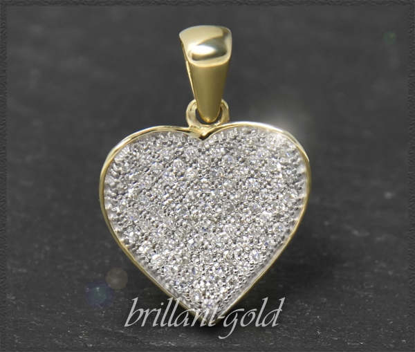 Anhänger Herz 0,40ct Diamanten, 10 Karat Gold