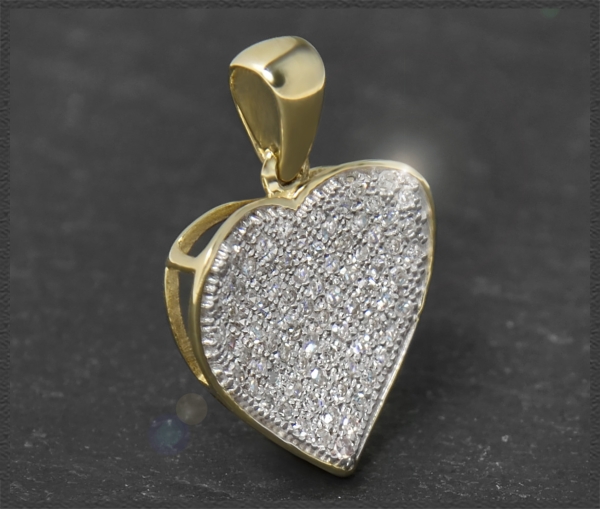 Anhänger Herz 0,40ct Diamanten, 10 Karat Gold