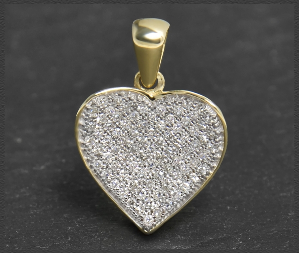 Anhänger Herz 0,40ct Diamanten, 10 Karat Gold
