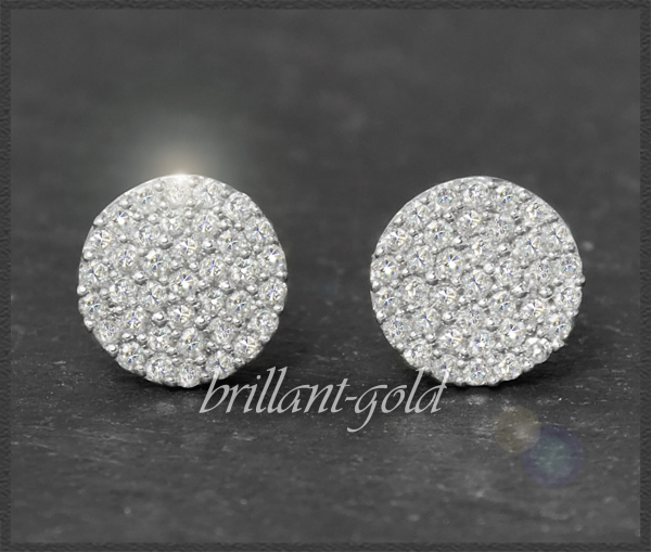 Preview: Diamant Ohrstecker 0,42ct, 10K Gold Ohrrige