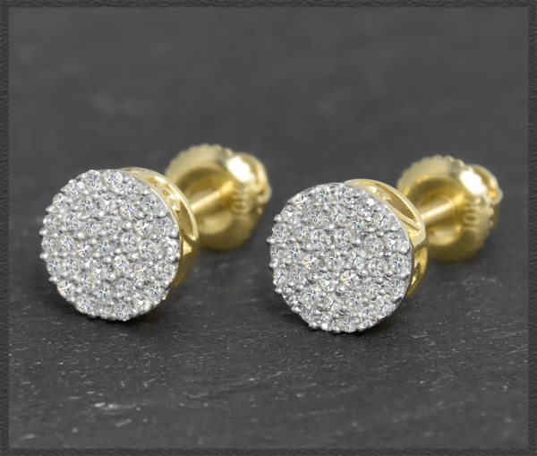 Preview: Diamant Ohrstecker 0,42ct, 10K Gold Ohrrige