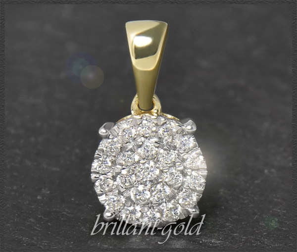 Brillant Anhänger mit 0,35ct, Gleiter, 10K Gold