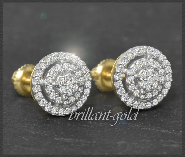 Diamant Ohrstecker mit 0,50ct, 10K Gold
