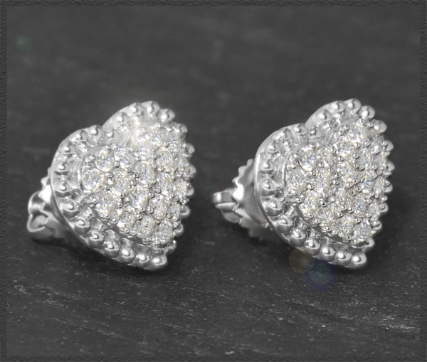Preview: Diamant Stecker Herz 0,60ct Brillanten, 10K