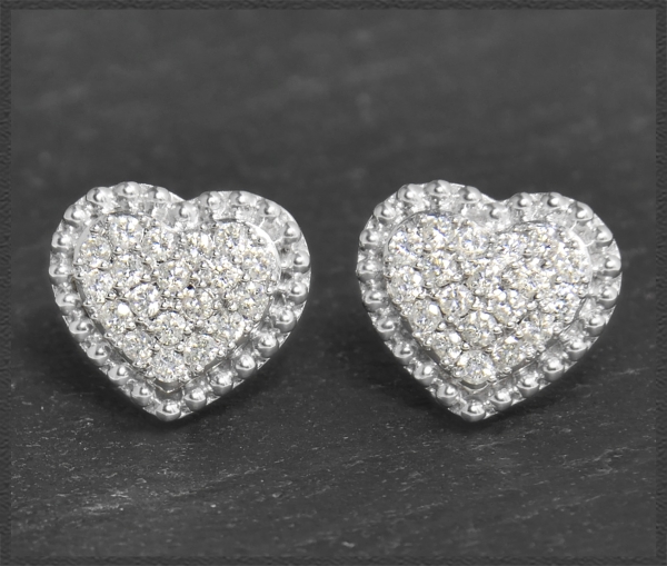 Preview: Diamant Stecker Herz 0,60ct Brillanten, 10K