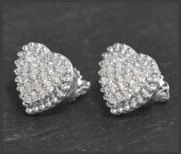 Preview: Diamant Stecker Herz 0,60ct Brillanten, 10K