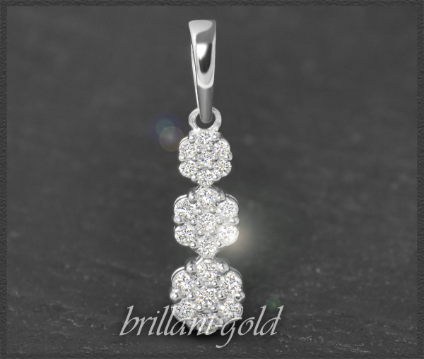 Brillant Anhänger mit 0,33ct, Gleiter, 585 Gold