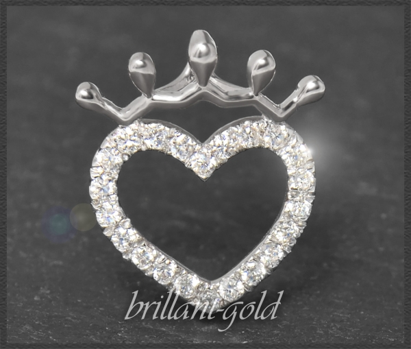 Diamant Herz Anhänger 0,40ct Brillanten, 10K Gold