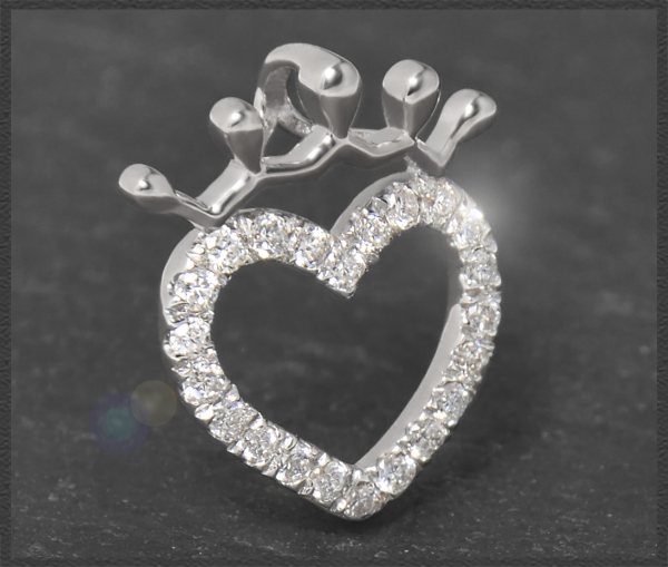 Diamant Herz Anhänger 0,40ct Brillanten, 10K Gold