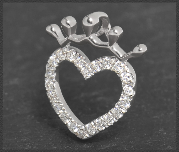 Diamant Herz Anhänger 0,40ct Brillanten, 10K Gold