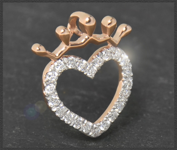 Diamant Herz Anhänger 0,40ct Brillanten, 10K Gold