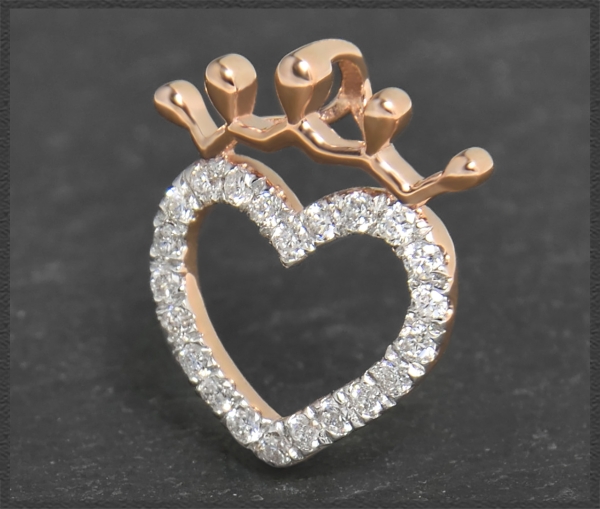 Diamant Herz Anhänger 0,40ct Brillanten, 10K Gold