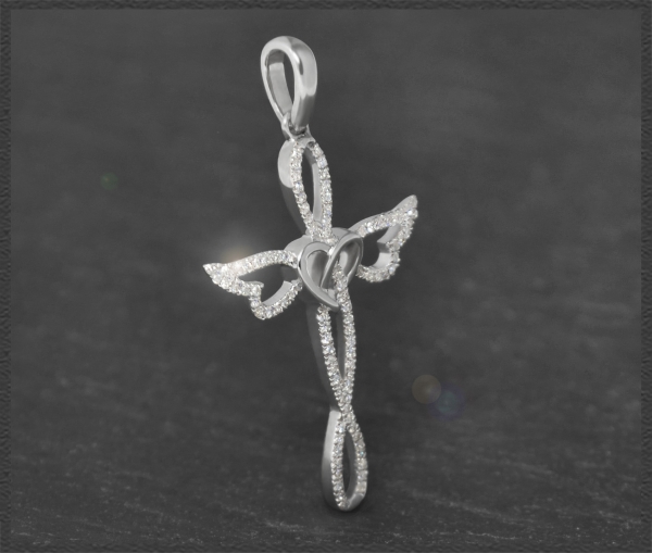 Kreuz Diamant Anhänger mit 0,35ct, 10K Gold