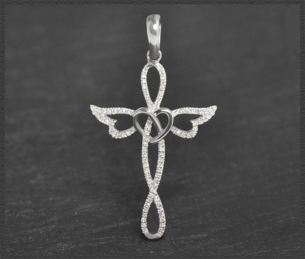 Kreuz Diamant Anhänger mit 0,35ct, 10K Gold