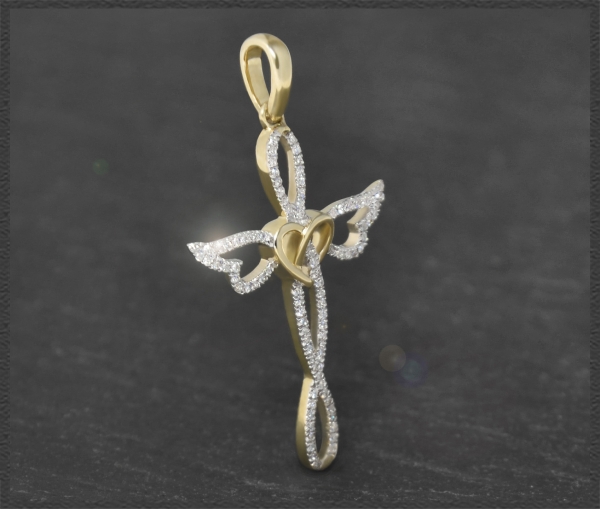Kreuz Diamant Anhänger mit 0,35ct, 10K Gold
