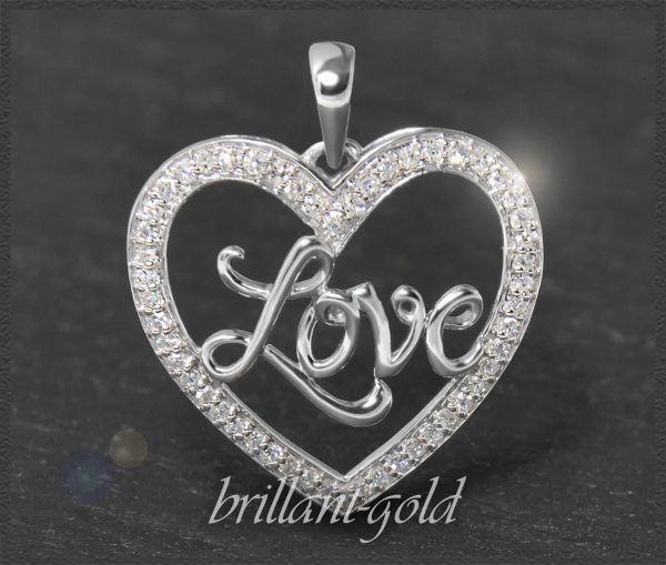Herz Anhänger LOVE mit 0,30ct Diamanten