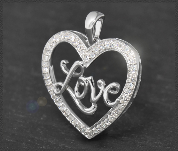 Herz Anhänger LOVE mit 0,30ct Diamanten