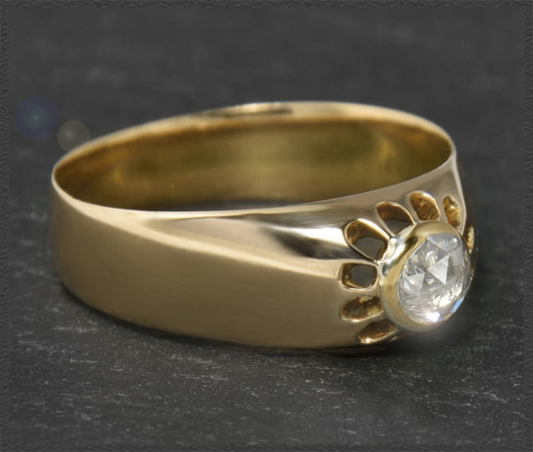 Preview: Diamant Ring 0,45ct, Antik Handarbeit um 1880