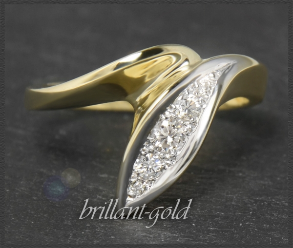 Diamant 585 Gold Cocktail Ring, 0,32ct Brillanten