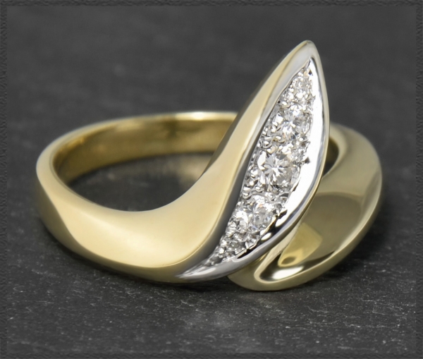 Diamant 585 Gold Cocktail Ring, 0,32ct Brillanten