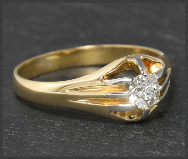Antiker 0,40ct Diamant Ring, um 1920, Gold & Platin