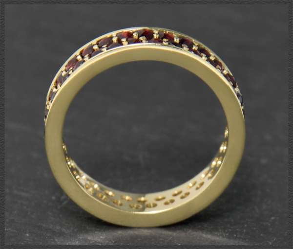 Preview: Granat 585 Gold Damen Ring mit 4,20ct, Memoryring