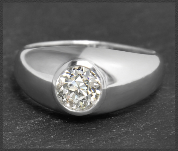 Diamant Ring 1,06ct, 750 Gold, Vintage um 1960